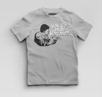 You Go Man, Why Me Boys Round Neck T-Shirt in Grey Melange Color