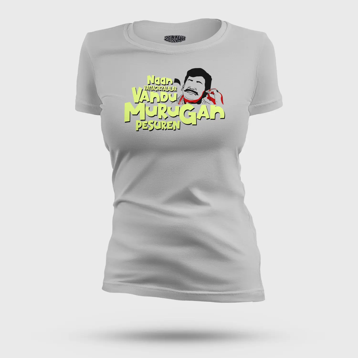 Naan Vattacheyalalar Vandu Murugan Pesuren Women's T-Shirt in Grey Melange Color