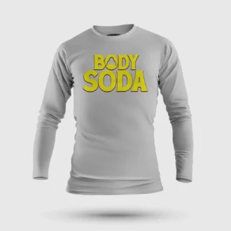 Body Soda Men/Unisex Long Sleeve T-Shirt in Grey Melange Color