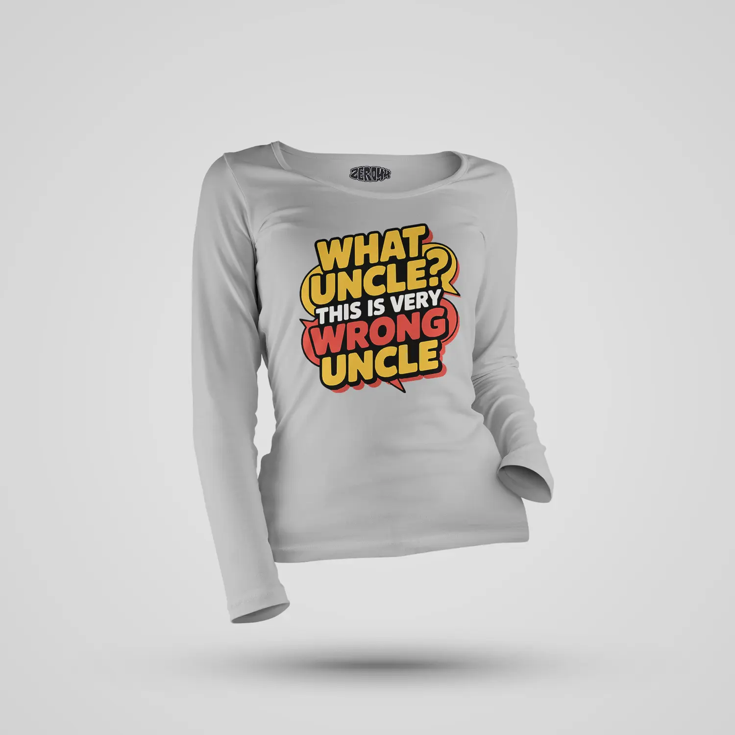 Why Uncle, This Is Very Wrong Uncle Women's Long Sleeve T-Shirt in Grey Melange Color