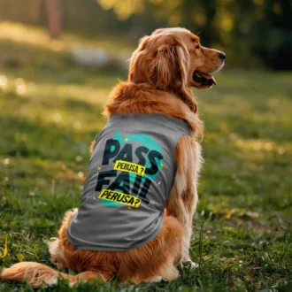 Pass Perusa Fail Perusa Dog Tank in Grey Melange Color