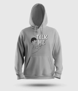 Talk Me Men/Unisex Hoodie in Grey Melange Color