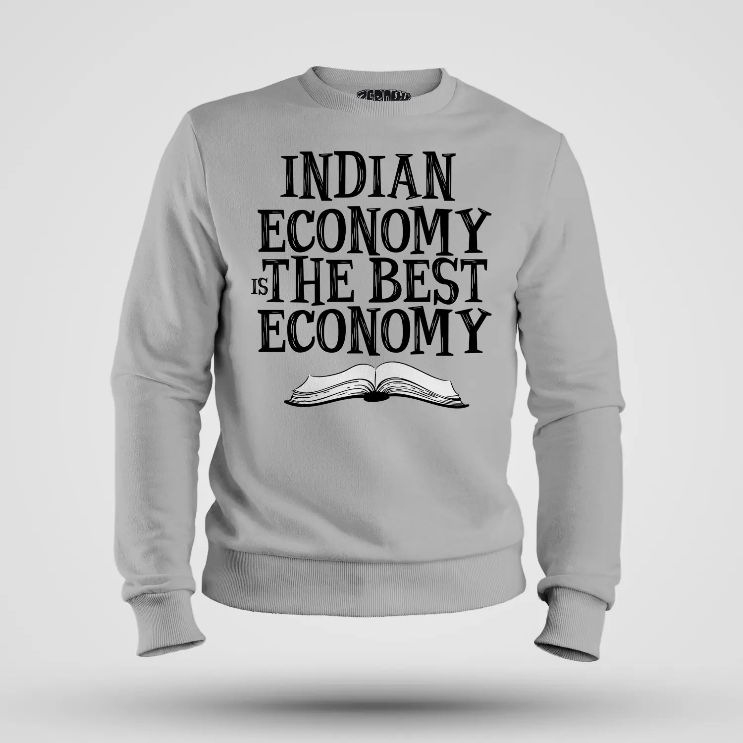 Indian Economy Is The Best Economy Men/Unisex Sweatshirt in Grey Melange Color