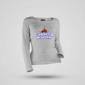 Contractor Nesamani Women's Long Sleeve T-Shirt in Grey Melange Color