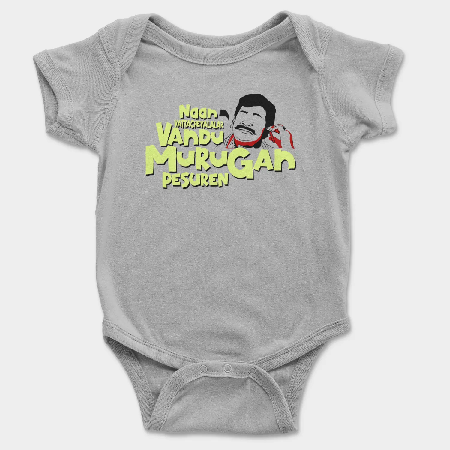 Naan Vattacheyalalar Vandu Murugan Pesuren Onesie/Romper in Grey Melange Color