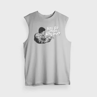 You Go Man, Why Me Men/Unisex Tank Top in Grey Melange Color