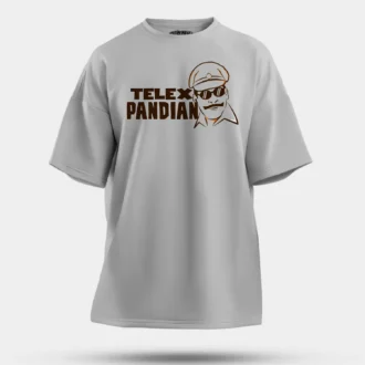 Telex Pandian Men/Unisex Oversized T-Shirt in Grey Melange Color