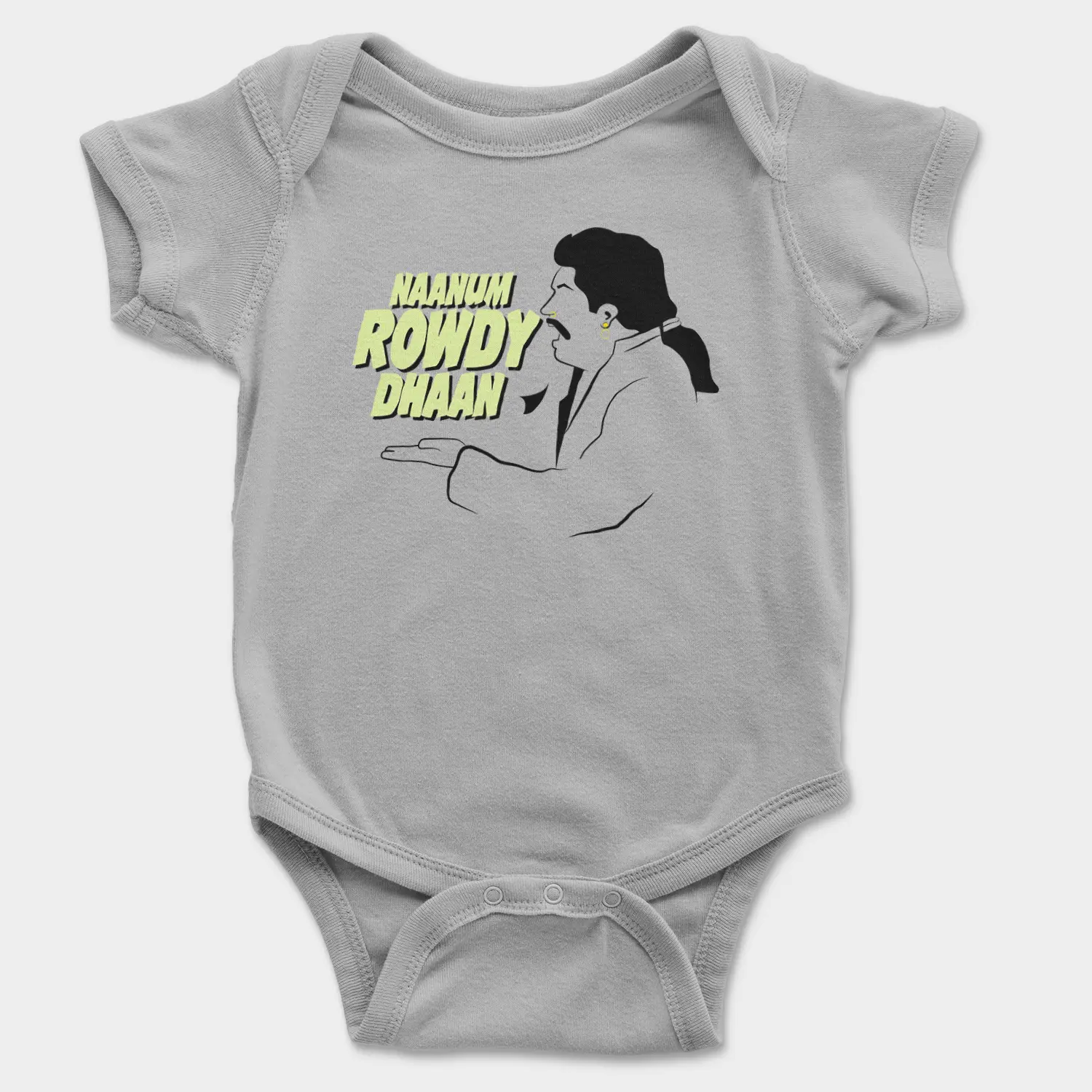 Naanum Rowdy Dhaan Onesie/Romper in Grey Melange Color