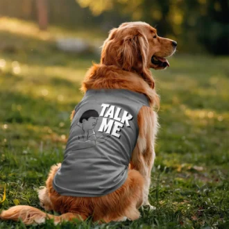 Talk Me Dog Tank in Grey Melange Color