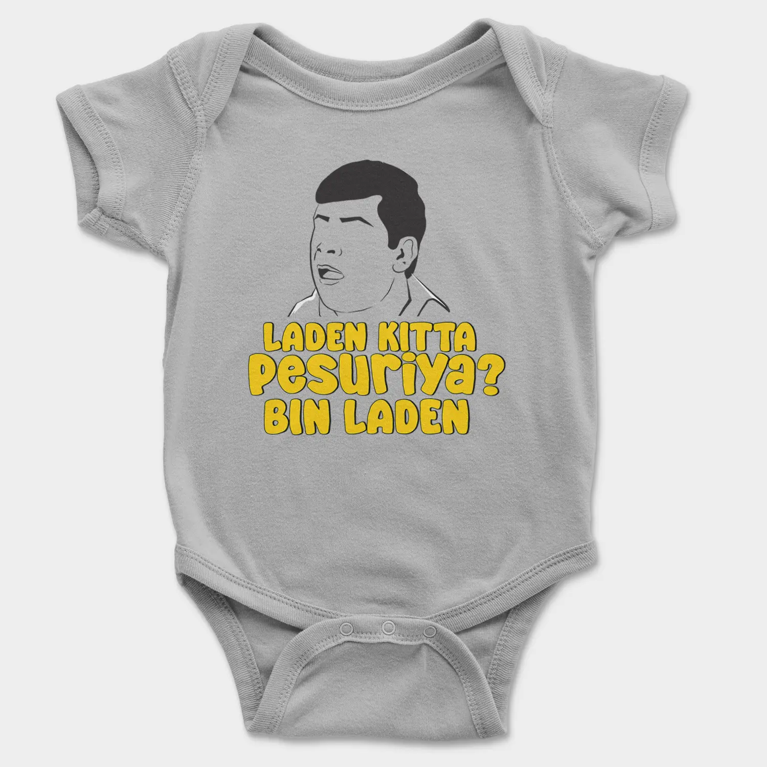 Laden Kitta Pesuriya, Bin Laden Onesie/Romper in Grey Melange Color