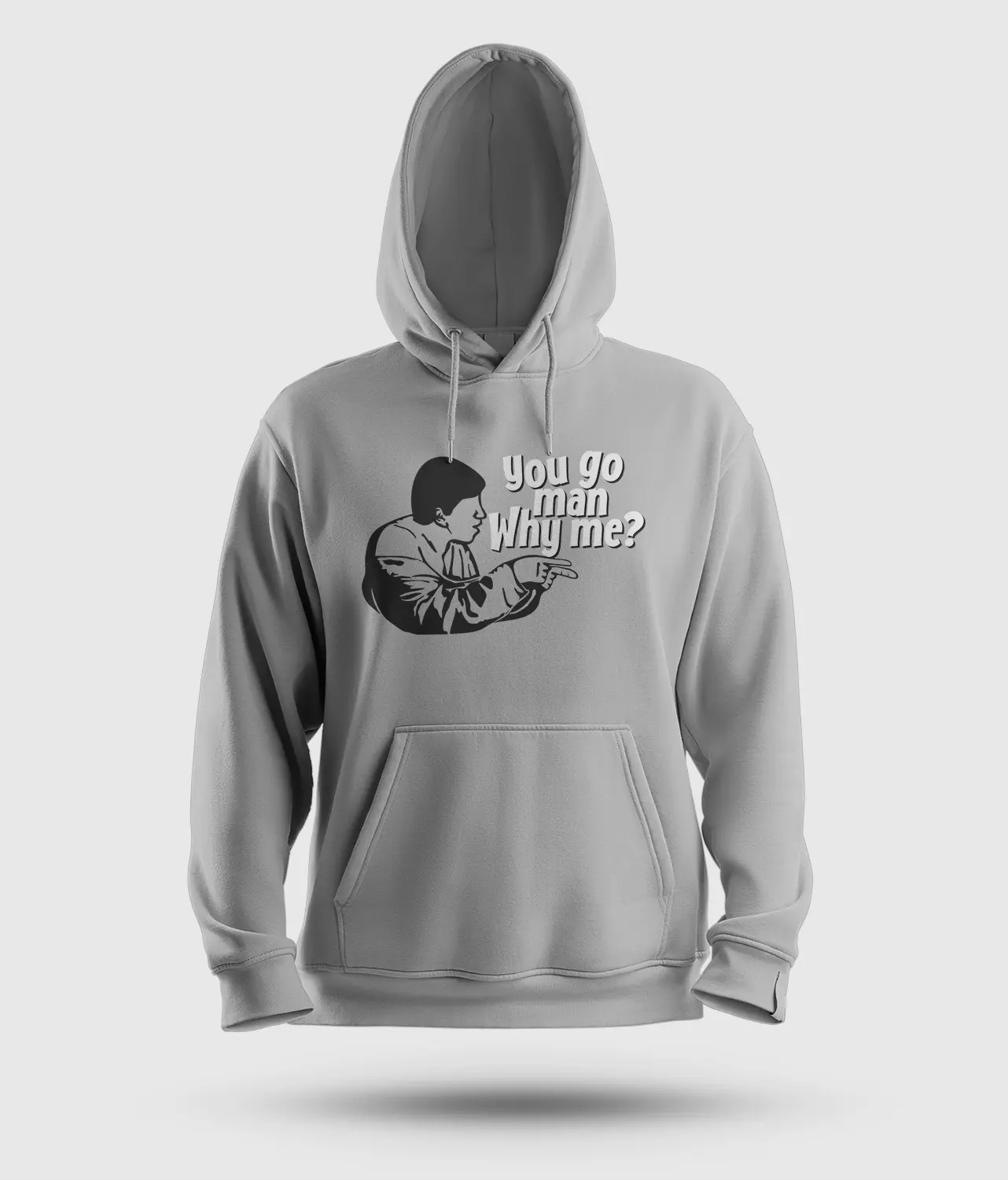 You Go Man, Why Me Men/Unisex Hoodie in Grey Melange Color