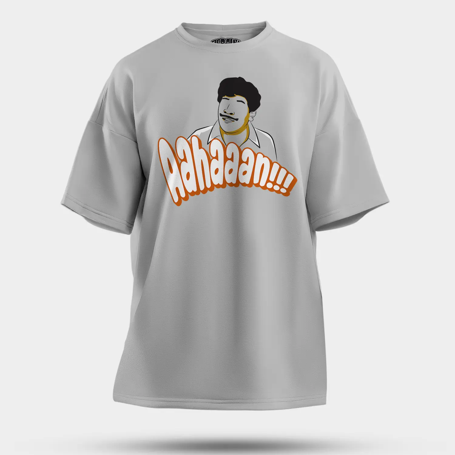 Aahaaan Men/Unisex Oversized T-Shirt in Grey Melange Color
