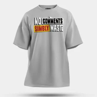 No Comments Simbly Waste Men/Unisex Oversized T-Shirt in Grey Melange Color