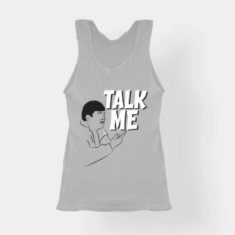 Talk Me Women's Tank Top in Grey Melange Color
