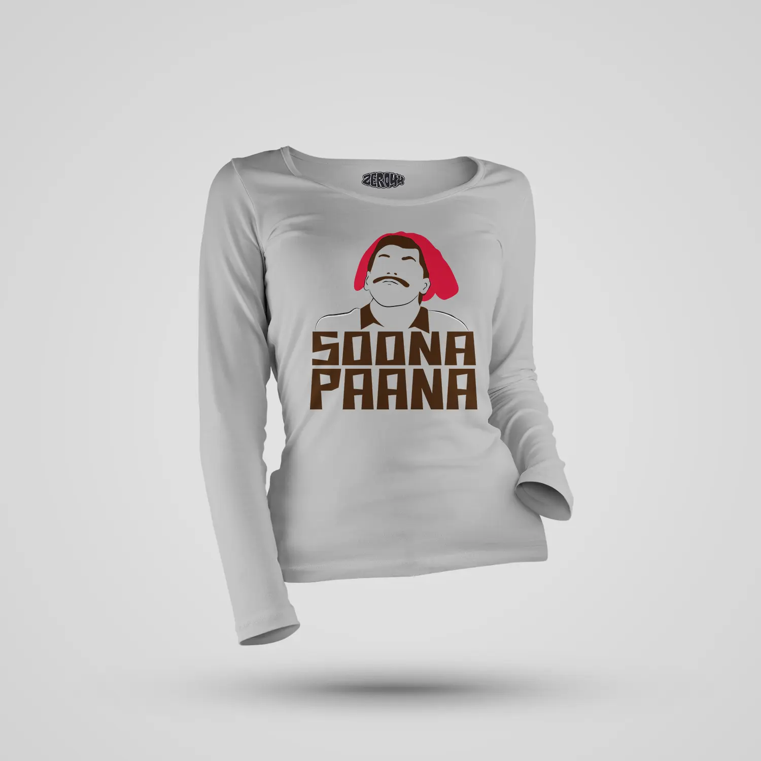 Soona Paana Women's Long Sleeve T-Shirt in Grey Melange Color