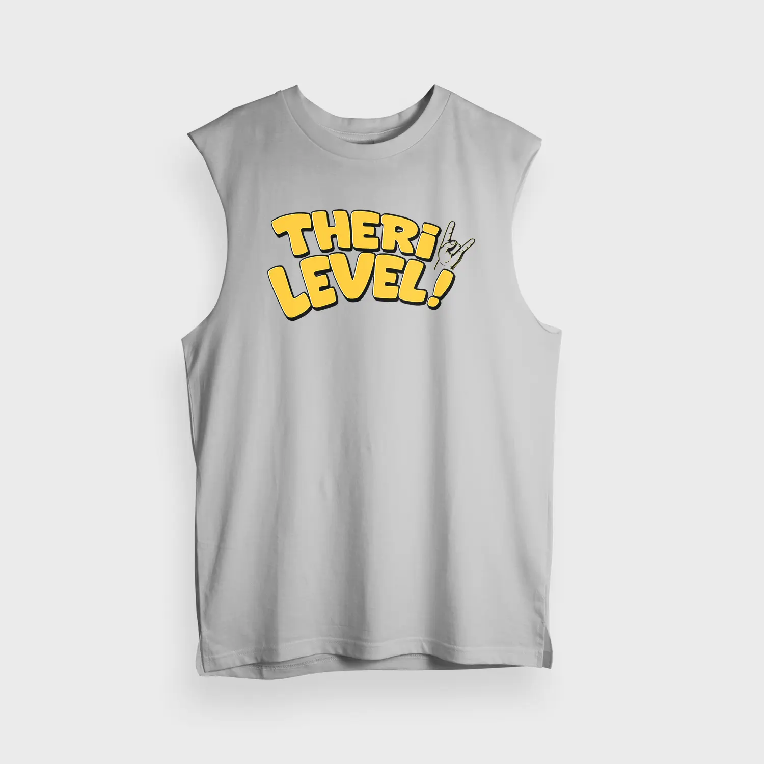 Theri Level Men/Unisex Tank Top in Grey Melange Color