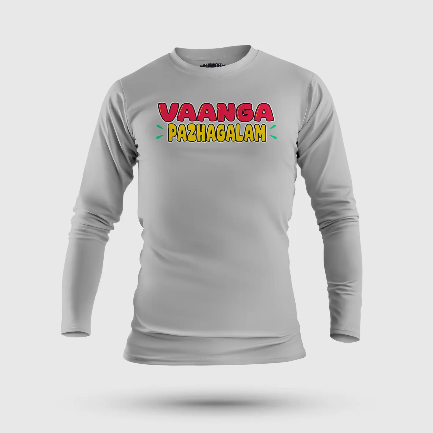 Vaanga Pazhagalam Men/Unisex Long Sleeve T-Shirt in Grey Melange Color