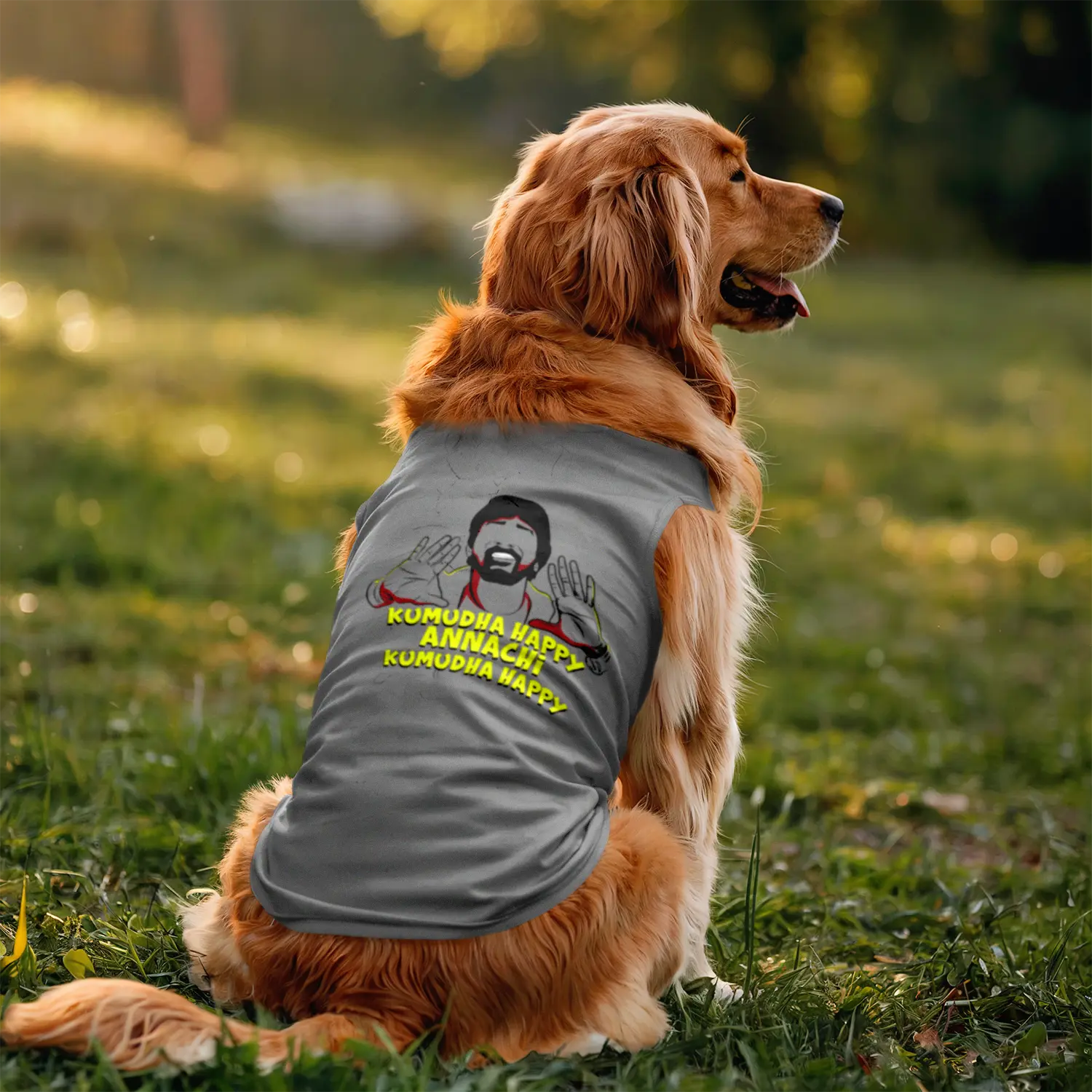 Kumudha Happy Annachi, Kumudha Happy Dog Tank in Grey Melange Color