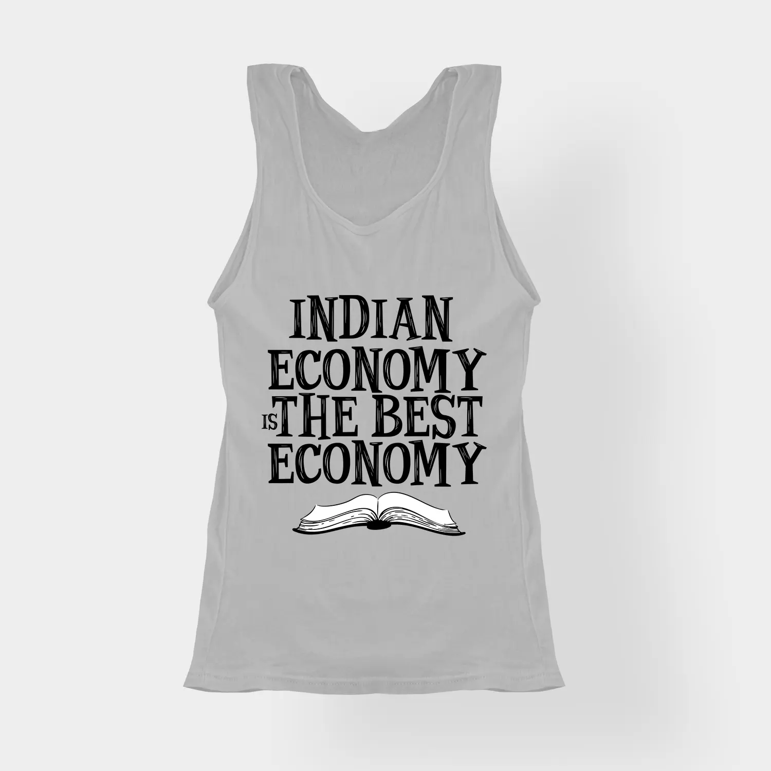 Indian Economy Is The Best Economy Women's Tank Top in Grey Melange Color