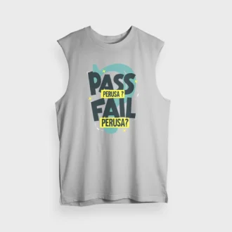 Pass Perusa Fail Perusa Men/Unisex Tank Top in Grey Melange Color