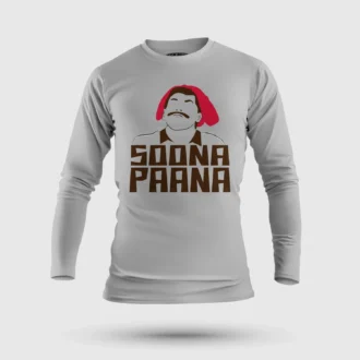 Soona Paana Men/Unisex Long Sleeve T-Shirt in Grey Melange Color