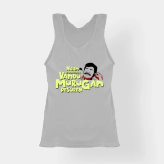 Naan Vattacheyalalar Vandu Murugan Pesuren Women's Tank Top in Grey Melange Color