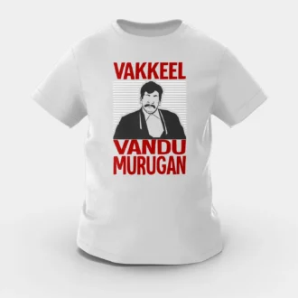 Vakeel Vandu Murugan Girls Round Neck T-Shirt in Grey Melange Color