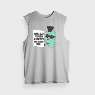 Naaga Ellam Paeriya Edam, Neenga Touch Panna Mudiyadhu Engala Men/Unisex Tank Top in Grey Melange Color