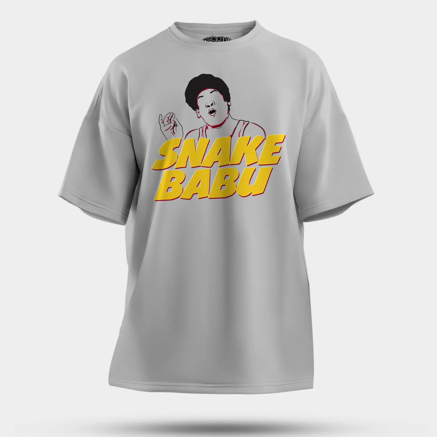Snake Babu Men/Unisex Oversized T-Shirt in Grey Melange Color