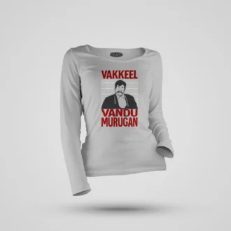 Vakeel Vandu Murugan Women's Long Sleeve T-Shirt in Grey Melange Color