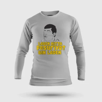 Laden Kitta Pesuriya, Bin Laden Men/Unisex Long Sleeve T-Shirt in Grey Melange Color