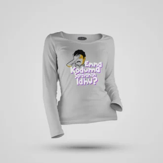 Enna Koduma Saravanan Idhu Women's Long Sleeve T-Shirt in Grey Melange Color
