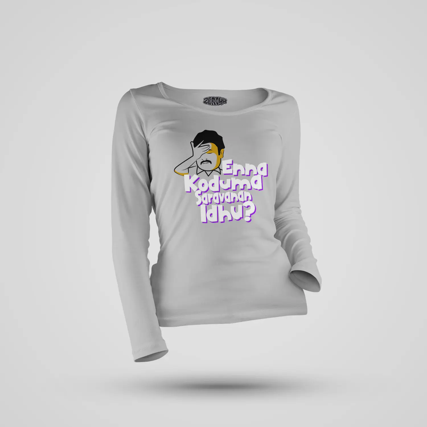 Enna Koduma Saravanan Idhu Women's Long Sleeve T-Shirt in Grey Melange Color