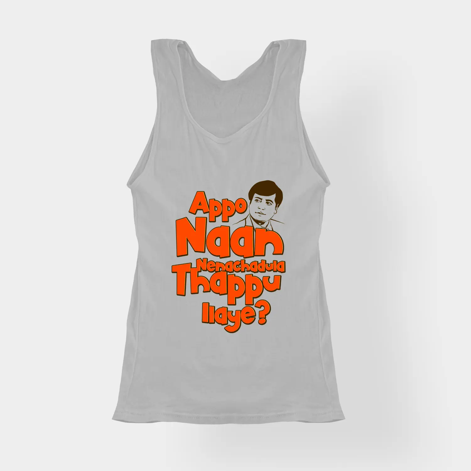 Appo Naan Nenachadula Thappu Ilaye Women's Tank Top in Grey Melange Color
