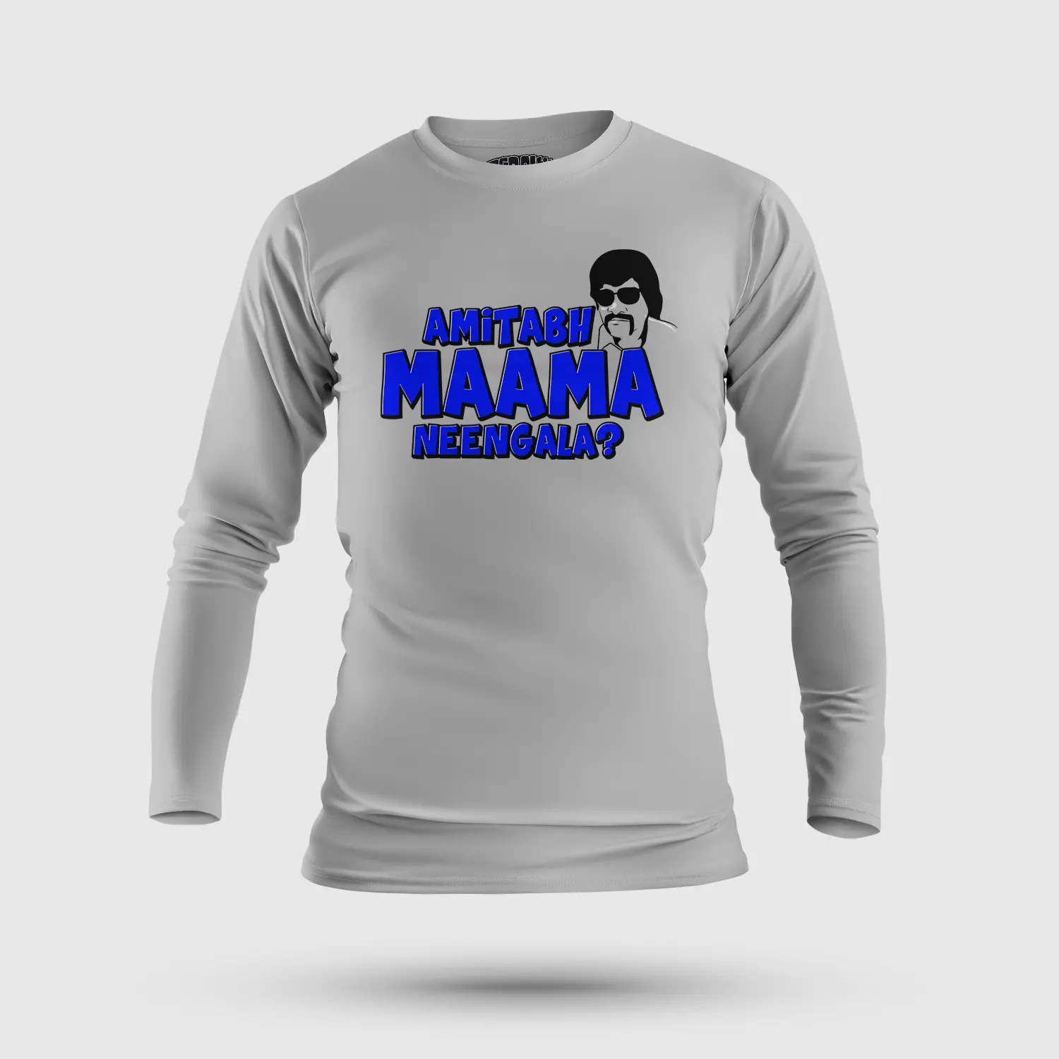 Amitabh Maama Neengala Men/Unisex Long Sleeve T-Shirt in Grey Melange Color