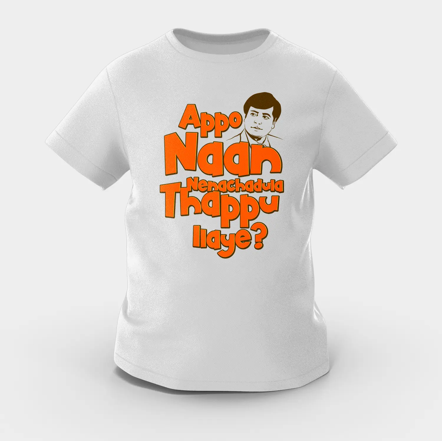 Appo Naan Nenachadula Thappu Ilaye Girls Round Neck T-Shirt in Grey Melange Color