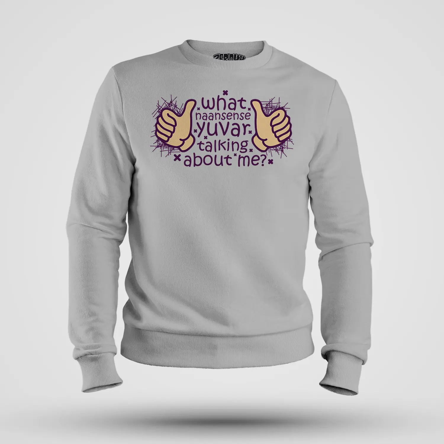 What Naansense Yuvar Talking Me Men/Unisex Sweatshirt in Grey Melange Color