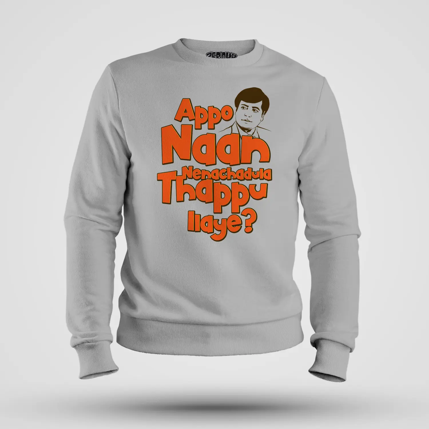 Appo Naan Nenachadula Thappu Ilaye Men/Unisex Sweatshirt in Grey Melange Color