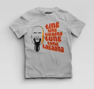 Ting Ting Tigaana, Tung Tung Tagaana Boys Round Neck T-Shirt in Grey Melange Color