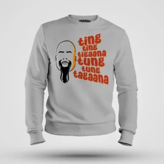 Ting Ting Tigaana, Tung Tung Tagaana Men/Unisex Sweatshirt in Grey Melange Color