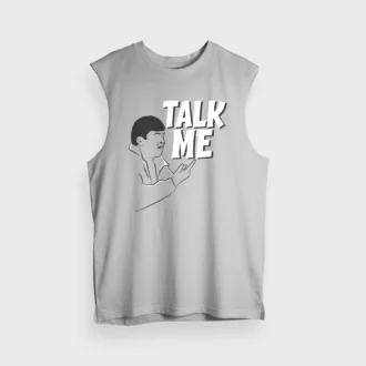 Talk Me Men/Unisex Tank Top in Grey Melange Color