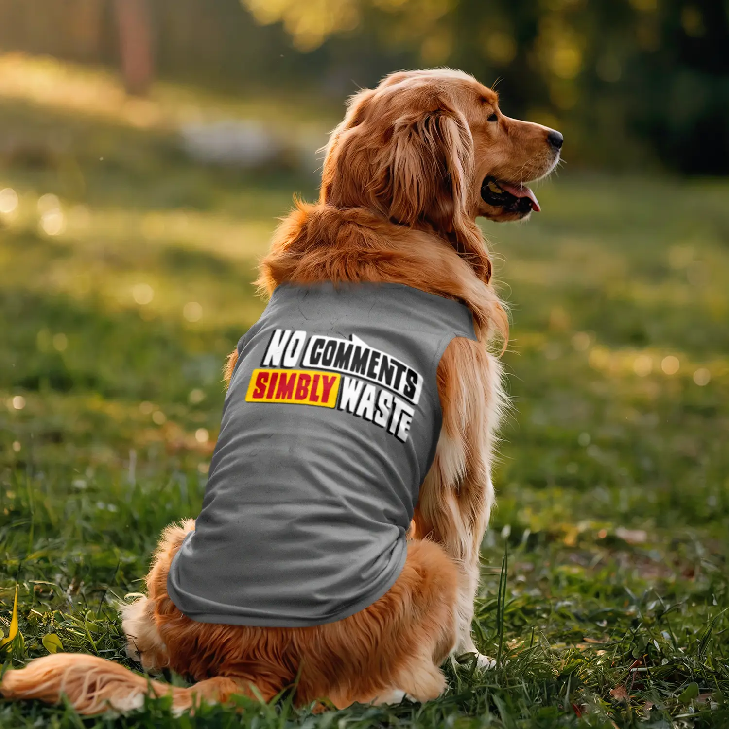 No Comments Simbly Waste Dog Tank in Grey Melange Color