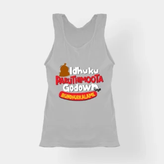 Idhuku Paruthimoota Godown Laye Irundhurkalame Women's Tank Top in Grey Melange Color