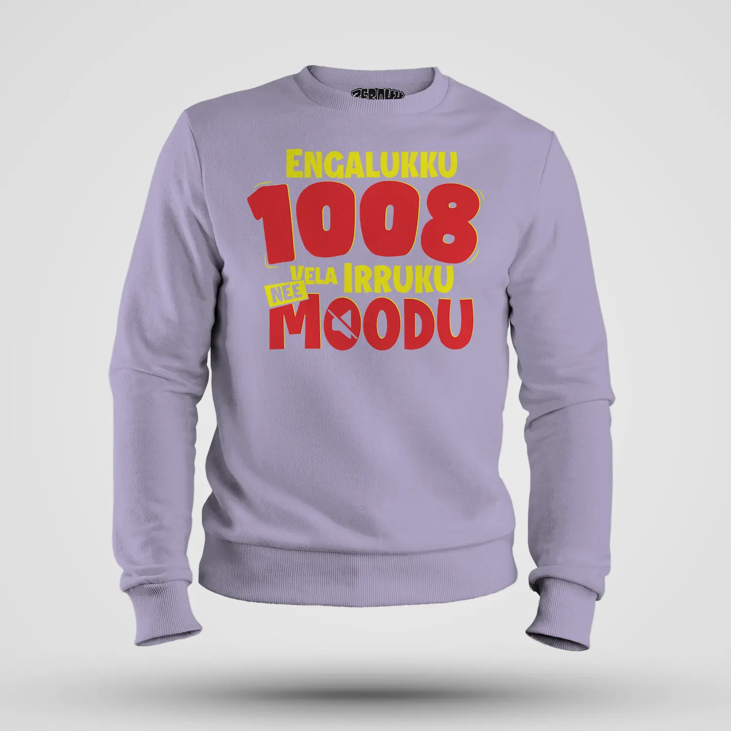 Engalukku 1008 Vela Irruku, Nee Moodu Men/Unisex Sweatshirt in Lavender Color