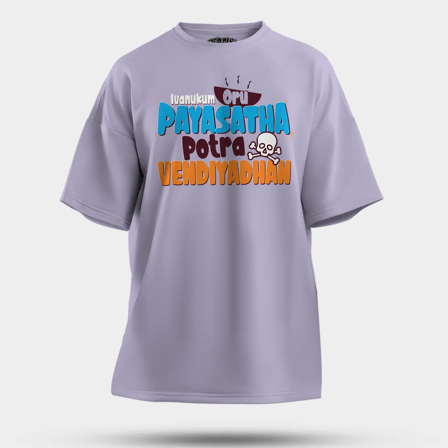 Ivanukum Oru Payasatha Potra Vendiyadhan Men/Unisex Oversized T-Shirt in Lavender Color