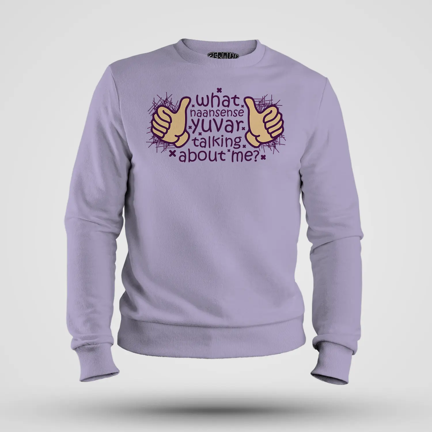 What Naansense Yuvar Talking Me Men/Unisex Sweatshirt in Lavender Color