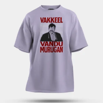 Vakeel Vandu Murugan Men/Unisex Oversized T-Shirt in Lavender Color