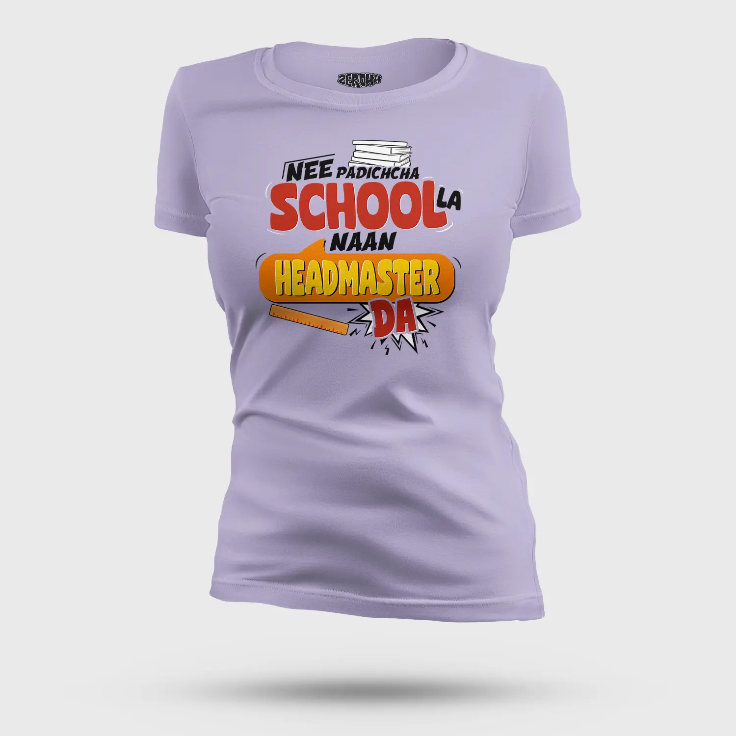 Nee Padicha School La Naan Headmaster Da Women's T-Shirt in Lavender Color