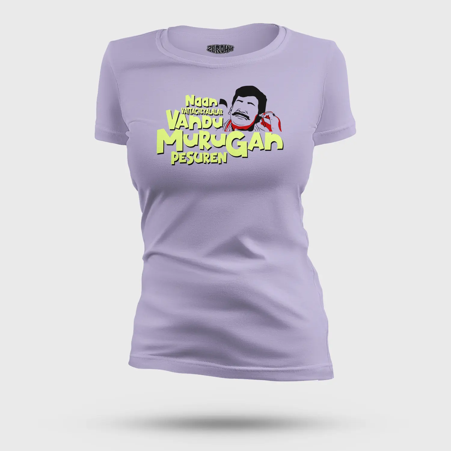 Naan Vattacheyalalar Vandu Murugan Pesuren Women's T-Shirt in Lavender Color