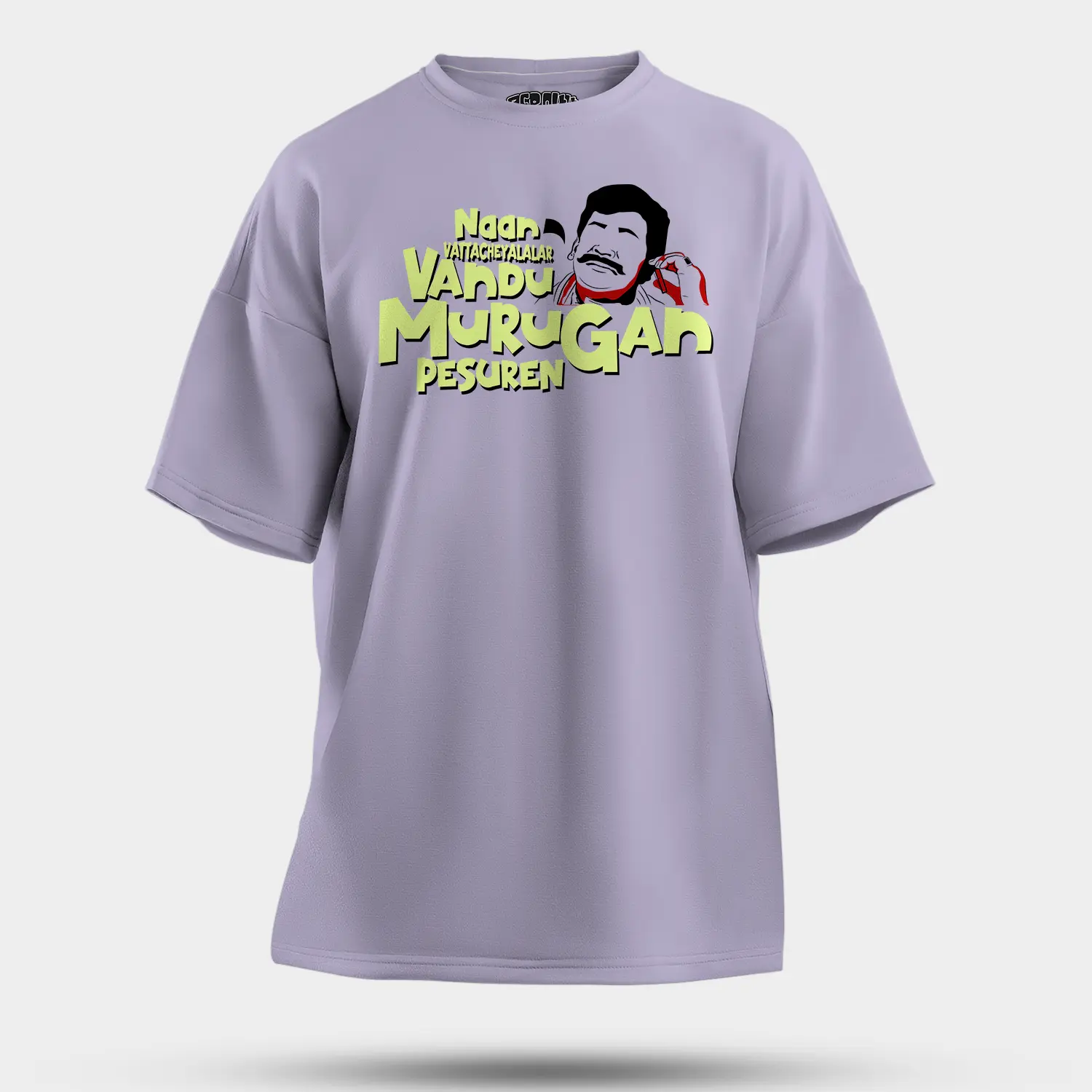 Naan Vattacheyalalar Vandu Murugan Pesuren Men/Unisex Oversized T-Shirt in Lavender Color
